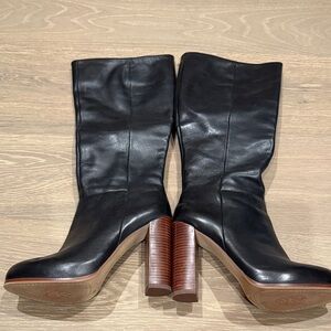Vince Camuto Black Leather Heeled Boots
